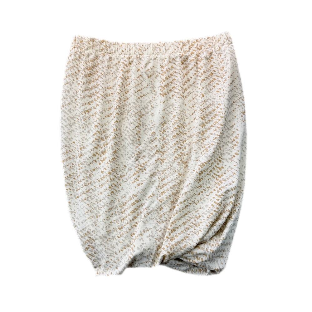 Grey State NEW White Multi Abstract Marais Pull On Comfort Neutral Stretch Skirt